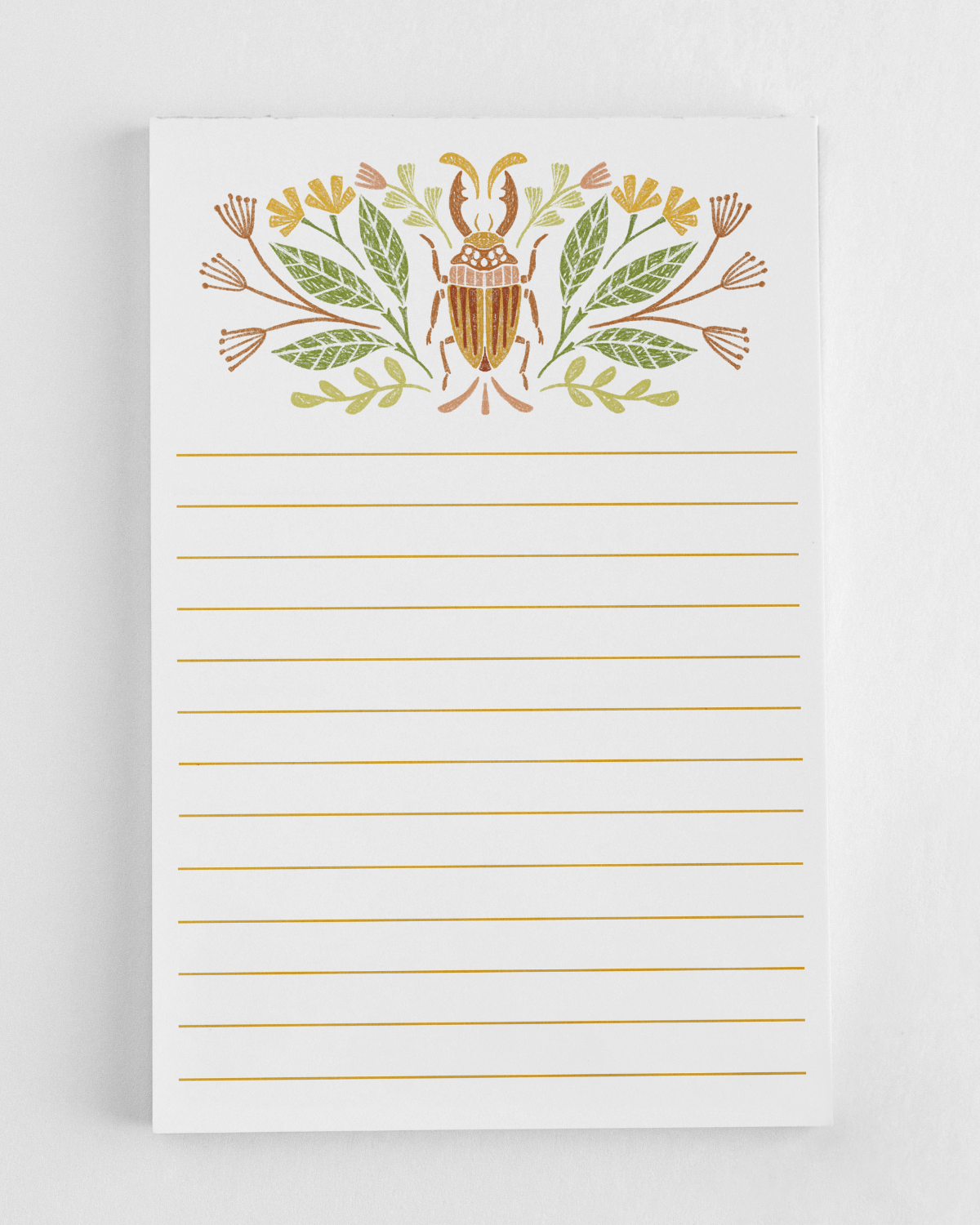 Beetle and Blooms Lined Notepad