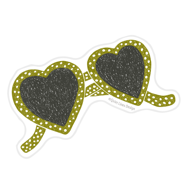 Heart Sunglasses Sticker