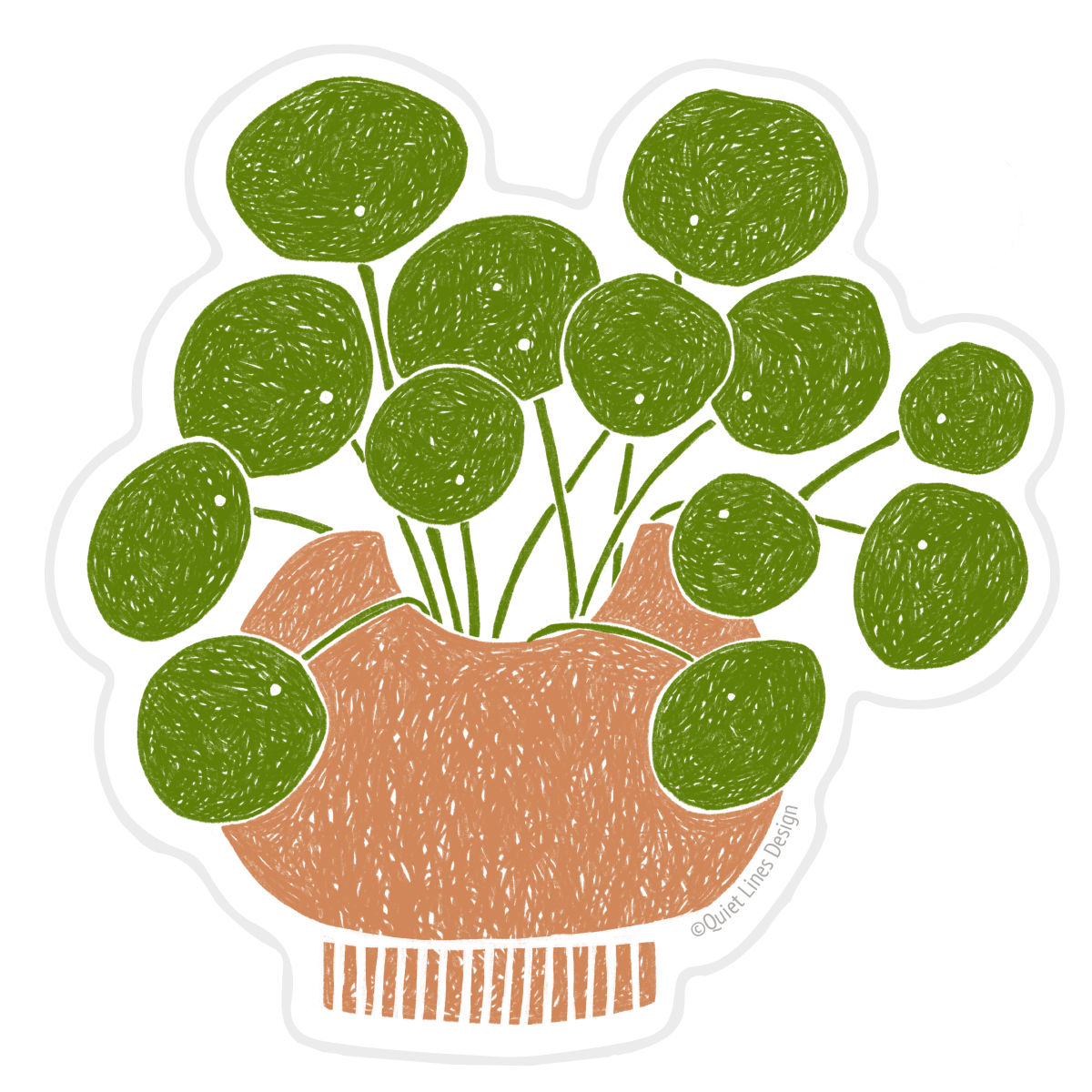 Potted Pilea Sticker